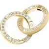Dimeho 4 portachiavi con pietre glitterate rotonde a moschettone con O-ring in metallo dorato, facile chiusura a scatto, accessorio fai da te per borsa, borsetta, gioielli