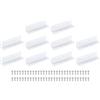 QUARKZMAN 10Pcs Staffe Angolari A L 0.98x0.98x3.94 Staffe Mensola Angolo Retto Per Scaffalature In Legno Mobili (25x25x100mm, Bianco)