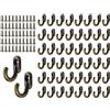 Abiyou 50PCS Ganci Appendi Singolo in Ottone, Ganci a Vite Vintage in Bronzo con 50 Viti, Ganci Appendiabiti Vintage, Gancio da Parete in Ottone, per Giacche, Asciugamani, Vestiti, Cappelli