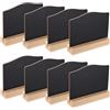 SANDUNKEJI 8 mini lavagne con supporto in legno, mini lavagne a gesso, mini lavagne, piccole lavagne, cartelli da tavolo per alimenti per buffet, bar, feste, numeri da tavolo (10 x 7,5 cm)