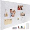 ddckj Bacheca Sughero 120 x 90 cm Bacheca Grande Autoadesiva Board in Feltro Lavagne Decorative per Ufficio, Casa e Cameretta dei Bambini Foto, Promemoria Grigio Chiaro