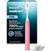 Philips Sonicare Spazzolino elettrico serie 4100 - Spazzolino sonico con tecnologia sonica avanzata, sensore di pressione, due impostazioni di intensità, Smartimer e Quadpacer, fucsia, modello HX3681