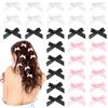 WY LIGHTING LEVEL 30 mini fermagli per capelli, graziosi fiocchi per capelli, in raso, graziosi tinta unita, piccoli fermagli per capelli per donne, ragazze, donne e bambini (rosa + nero + bianco)