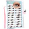 EMEDA Manga Ciglia Autoadesive Marroni Manga con Pinzetta, Ciuffetti Preincollati Senza Colla - Kit Extension Ciglia per Naturale D-Curl e Volume, Nastro Trasparente 8-14mm, Facili da Applicare