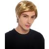 WIG ME UP - 91519 Parrucca da uomo per travestimento Carnevale Halloween corta liscia con riga in mezzo biondo mix