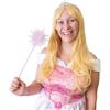 TRIXES Parrucca Bionda Lunga e Ondulata - Parrucca Lucente per Costume - Abiti da Festa, Cosplay, Halloween e Feste a Tema