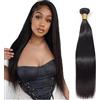 Tuheerst Capelli Umani Straight Human Hair Bundles 1B Natural Black Human Hair Extensions Echthaar Tressen Double Weft Unprocessed Virgin Hair for Woman 1 Bundle 12 Inch