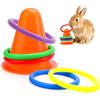 WALLFID Set Di 6 Pezzi,Per Intrattenere Risollevare Ed Espellere Lo Stress Del Coniglio,Giochi Per Conigli,Giochi Per Conigli Nani,Giocattoli Coniglio Per Divertimento E Attivita A Casa (Orange)
