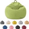 Jinfanshurich Pouf per bambini e adulti, solo rivestimento (senza imbottitura), sedia a sacco per camera da letto, ufficio, soggiorno, terrazza (verde)
