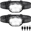 JIASHUAIXIN Torcia frontale ricaricabile a LED da 1200 lumen con sensore di movimento, torcia frontale impermeabile per lampada frontale da pesca da campeggio all'aperto