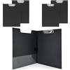 Waytex Set di 5 portablocchi A4 con aletta e pinze, supporto rigido rivestito in PVC nero, portadocumenti professionale con tasca interna e gancio per appendere, ideale per riunioni, cantieri, uffici