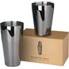 Jettory Kit Cocktail | Boston Cocktail Shaker 18 & 28 oz | fondo ispessito | set da barman in acciaio inox alimentare 304 di alta qualità. (Nero)