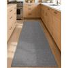 COLOR&GEOMETRY Tappeti da Cucina Antiscivolo Lavabile 65x240cm, 4mm Sottile Tessuto Runner Tappeto, Assorbente Facile da Pulire Tappeti da Pavimento per Davanti al Lavandino, Corridoio, Grigio Chiaro