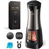 Sangcon-EP Sangcon USB Ricaricabile 2 in 1 Macina Sale e Pepe Elettrico, Funzionamento Automatico con una Sola Mano, Luce LED, Macinini in Ceramica Regolabili(Metallo Metallico)
