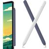 SSS·GRGB Custodia in silicone ultra sottile per matita Apple (USB-C) 2023, accessori per matita Apple, doppio tocco, fodero in silicone per matita (Bianco e Blu Notte, confezione da 2)