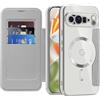 IMEIKONST Cover Magnetica per Google Pixel 10 Pro XL con Scomparto per Carte, [Compatibile con MagSafe] [Blocco RFID] Custodia in Pelle PU Trasparente Case per Google Pixel 10 Pro XL. Grigio JDCX