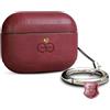 Dreem Real Leather AirPods Pro 3 Case Cover, Keychain Carabiner Clip, for Apple AirPods Pro 3 Case, Leather + Protective Hard Plastic Shell, MagSafe OK, with Reveal Motion Effect [Om:Wine]