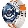 GIOPUEY Cinturini Compatibile con Huawei Watch Ultimate 2, Morbido TPU Cinturino [Design a Colori di Giunzione] - Beige/Orange