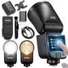 Godox V1 MID S Flash per Sony, Speedlite a testa rotonda da 55Ws, ottica 24mm, oltre 650 lampi, TTL/HSS 1/8000s, flash da viaggio V1MID per SONY Alpha a7 IV a6700 ZV-E10 II a7III a6400 a6100 ZV1