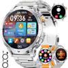 LIGE 1000 mAh Smartwatch Uomo,1.7 Smart Watch Uomo Militare con 110+ Modalità Sportive,Chiamata Bluetooth,Frequenza Cardiaca,Monitoraggio del sonno, Android iOS,3 Braccialetti,2 Caricabatterie
