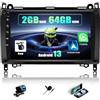 SIXWIN 2+64G Android 13 Autoradio per Mercedes Benz A/B Class W169 W245 B160 B170 B180 B200 W639 Vito Viano W906 Sprinter con CarPlay/Android Auto, 9 Pollici Schermo con WiFi Bluetooth RDS FM EQ SWC