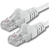 1aTTack.de 0,5m CAT.6 CAT6 Cavo di rete Ethernet LAN 1000 Mbit/s - bianco | Cavo patch Internet Cat 6, cavo LAN di rete, per switch, router, modem e patch panel