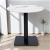 LIBEROSHOPPING Tavolo pub ristorante bar rotondo 70 cm Top esterno effetto Marmo Bianco H 75 - LIBEROSHOPPING