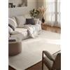 Elle Decoration Lyon - Tappeto di lana Beans, naturale e fatto a mano, per soggiorno, in lana, design Skandi Loop, tappeto naturale in tinta unita con texture perline, color crema naturale, 160 x 230