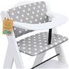 Totsy Baby Copri seggiolone pappa universale 2 pezzi - copriseggiolone bambino e bambina per Hauck e Stokke cuscino imbottitura riduttore per sedia con un rivestimento impermeabile Oeko-Tex Stelle Grigie