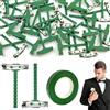 GZqiancang 100 spille a forma di T, spille da matrimonio, con 1 nastro per fioristi, per matrimoni, sposi, decorazioni di abbigliamento (verde)
