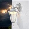 Licht-Erlebnisse Lampada da parete esterna rustica, altezza 50,5 cm, IP44, bianco oro, vetro, alluminio, E27, lampada da parete esterna, lanterna, lampada da giardino, cortile