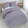 Riad Arredo Set Copripiumino Morbido 100% Puro Cotone Italiano - Parure Sacco Piumino con Federe Made in Italy (Minimal Grigio, Piazza e Mezzo 200x240 + 1 federa 52x82)