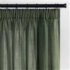 Topfinel Tende Corte In Lino Verde Oliva 140 x 145 cm(LxA), Tende Da Cucina Per Cameretta Dei Bambini, Vintage Con Volant，In Voile Semitrasparenti Per Sistema a Binario, Set Da 2