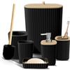 Clara Clark Set di accessori da bagno, set di 6 accessori da bagno, set di accessori da bagno con scopino, cestino e dispenser di sapone