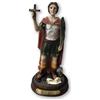 DRW Figura religiosa di San Expedito con croce e spada in resina dipinta a mano 5x5x15 cm