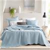 Madison Park Set copripiumino damascato medaglione trapuntatura con bordo smerlato, copriletto cottage per letto king size, tutte le stagioni, copriletto in cotone leggero, federe, Toscana, king size