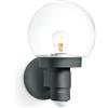 Steinel Lampada per esterni L 115 S antracite, con sensore di movimento a 240°, portata 12 m, luce di base E27, luce fissa