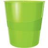 Leitz Cestino gettacarte WOW 15l, Verde, Polistirene, 15 Litri