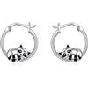 YAFEINI Orecchini a Cerchio per Dignore Ragazze Orecchini a Cerchio in Argento Sterling 925 Gioielli a Forma di Procione Regalo Animale