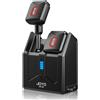 JOYO Sistema Wireless 5.8 GHz con scatola di ricarica - Ricetrasmettitore a 4 canali per Chitarra, Basso, Strumenti (JW-06)