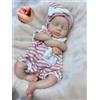 Abenduot Bambola in silicone realistica da 13 pollici con bocca aperta e corpo intero Bambole neonate in silicone morbido Anatomicamente corrette - Loulou