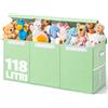 BAKAJI Contenitore Box 3 Scomparti Verde Scatola Cesta Giocattoli Organizer Multiuso
