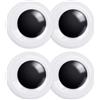 Prasacco 4 adesivi per occhi oscillanti, autoadesivi, grandi, 13 cm, 8 cm, grandi occhi rotondi in plastica, per decorazioni fai da te, scrapbooking, fai da te (nero e bianco)