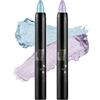 Boobeen 2PCS Waterproof Shimmer Cream Eyeshadow Crayon, matita ombretto impermeabile scintillante, facile da applicare