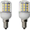 ShuoHui Lampadina LED E14 3 W 30 5050 SMD 12 V a 24 V DC antideflagrante luce bianca calda 3000 K - 3500 K (confezione da 2)
