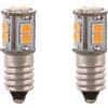 ShuoHui Lampadina a LED E10, 6 V, 10 SMD, con attacco a vite, stella di Natale, stella di avvento (2, bianco caldo)