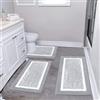 Pauwer Set di tappeti da bagno 3 pezzi tappeti da bagno doccia con contorno a forma di U tappetino da bagno assorbente in microfibra tappetini da bagno antiscivolo lavabili in lavatrice tappetini da