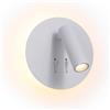 B·LED BARCELONA LED Barcelona LED Applique da Parete - Faretto Orientabile 3W + Illuminazione Perimetrale 6W, Luce Bianco Caldo, Design Moderno in Alluminio,Applique da Interno per Soggiorno, Camera da Letto, Bagno