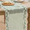 Artoid Mode Margherita Salvia Verde Tulle con Ricamo Primavera Runner 40x300 cm, Cucina Tavolo Decorazione per interni Vacanze Party Decor