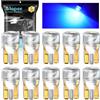Alopee Confezione da 10 Lampadine T10 Led W5W 12V Auto Lampadine Posizione Led, Mini 194 Blu Acrilico Ricambio per 194 168 T10 2825, Spia del cruscotto, Luci Targa, Luci del Bagagliaio, Luci Porta